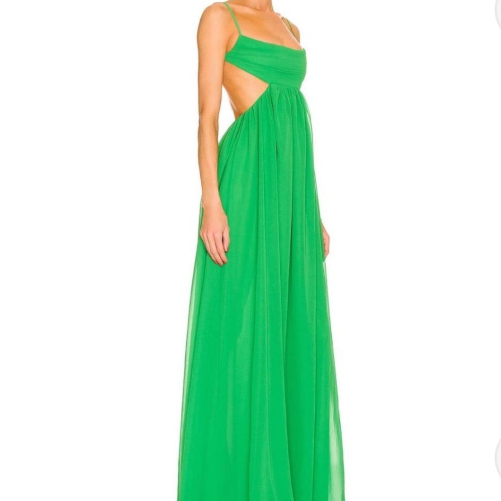 Elegant Green Cutout Maxi Dress